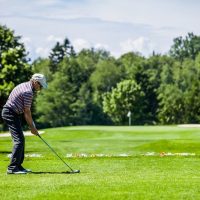 Mature Golfer on a Golf Course (ready to start)